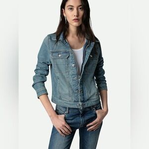 Zadig & Voltaire Kioki Zip and Closure Jean Jacket Small - Flaw VIEW VIDEO